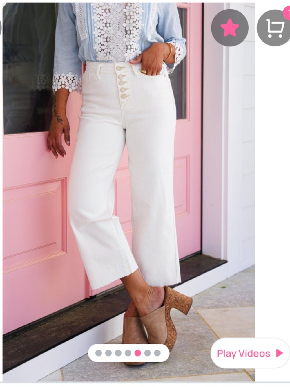 Judy Blue Bright White Cropped Wide Leg Jeans